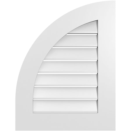 Ekena Millwork Quarter Round Top Left Surface Mount PVC Gable Vent w/ 3-1/2"W x 1"P Standard Frame, 20"W x 26"H GVPQL20X2601SF